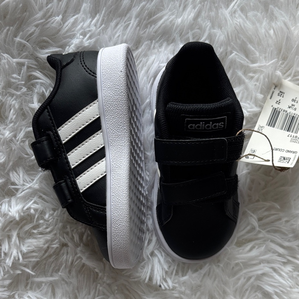Adidas Kids Black and White Sneakers